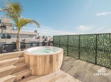 Departamento · 58m² · 3 Ambientes · Venta - Dúplex de 1 Dormitorio con Quincho, Terraza y Jacuzzi Propio - Lourdes, Rosario.
