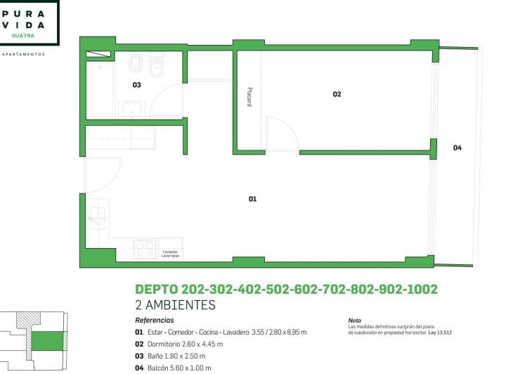 Departamento · 50m² · 2 Ambientes