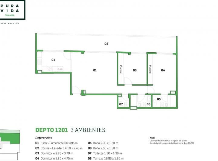 Departamento · 87m² · 3 Ambientes