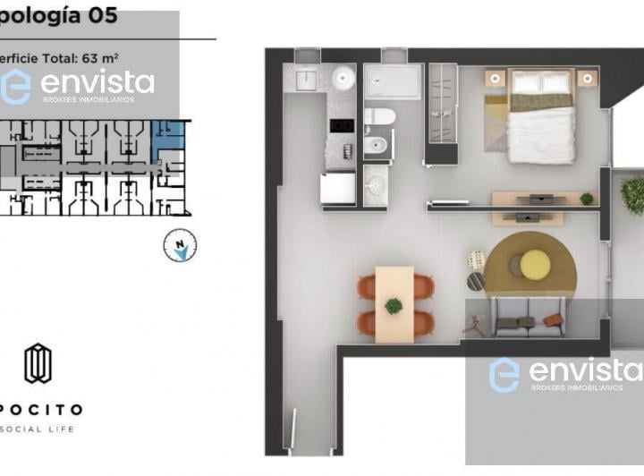 Departamento · 40m² · 2 Ambientes